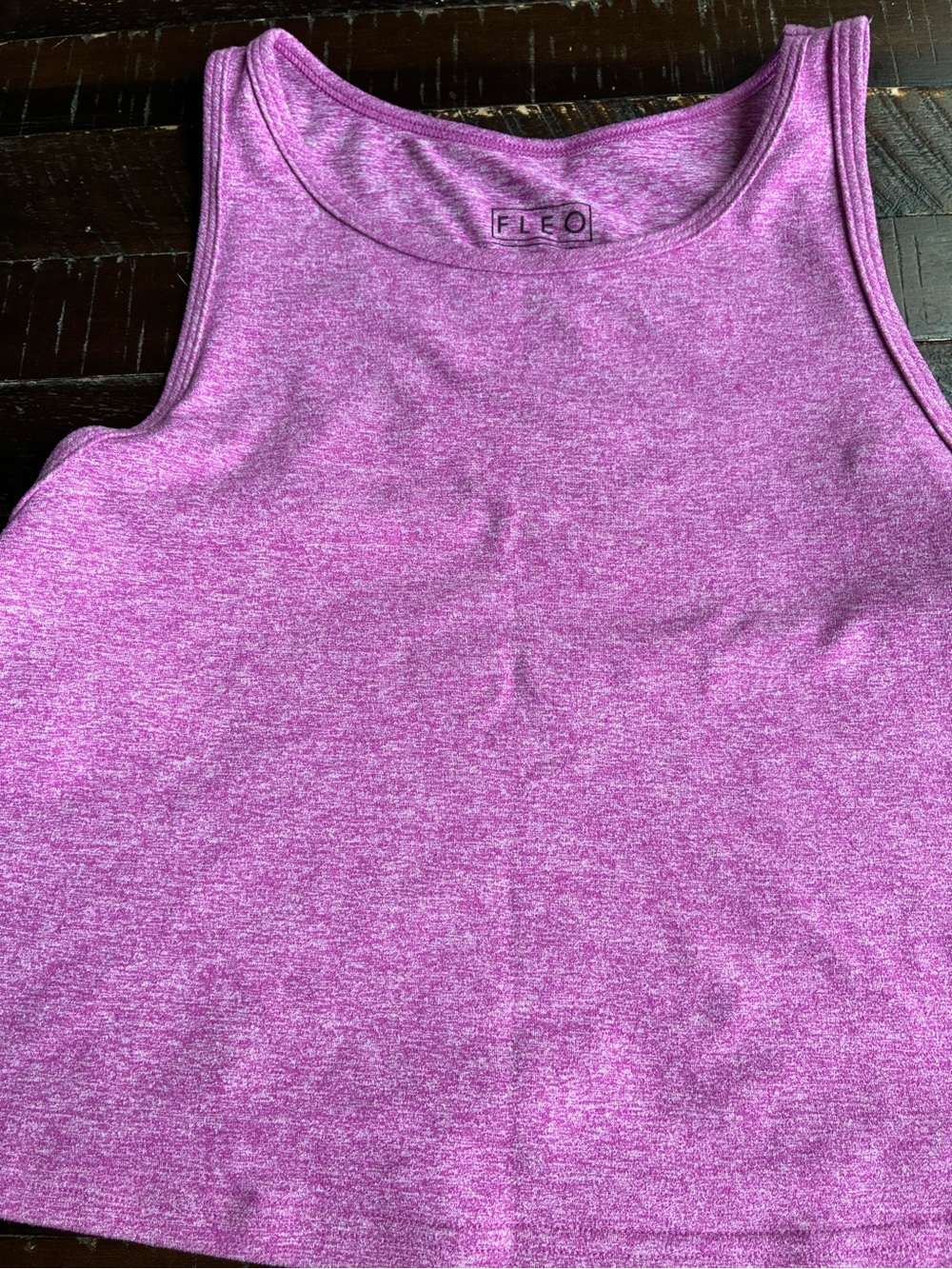 EUC Fleo top, size  L, Heathered purple color.